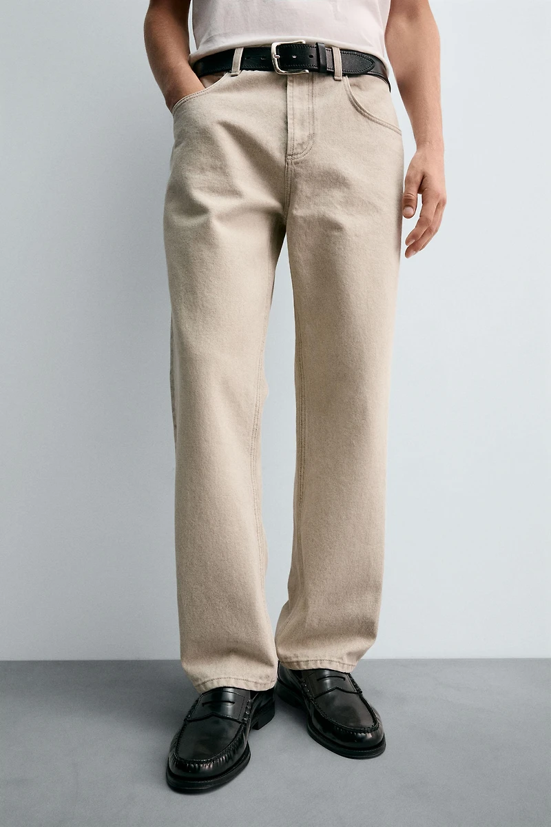 WASHED PRINT STRAIGHT FIT JEANS