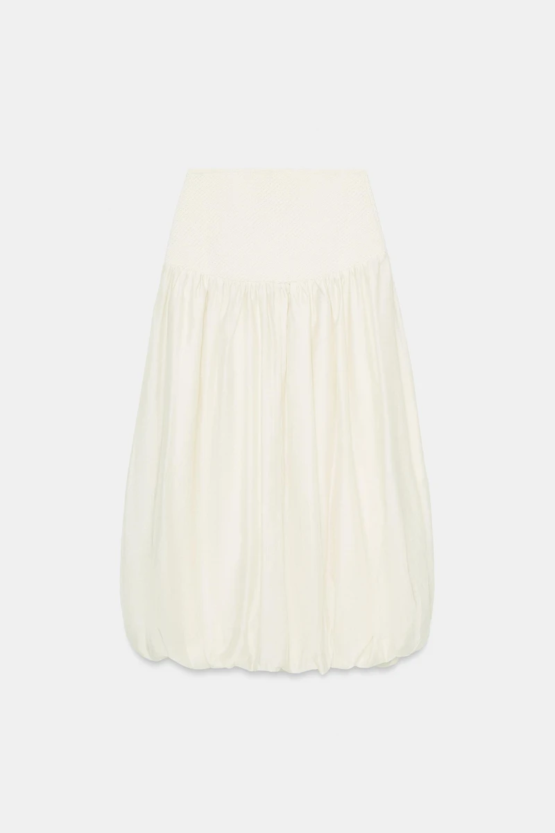 COMBINED KNIT BALLOON SKIRT