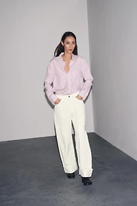 CHEMISE EN POPELINE À RAYURES COLLECTION ZW