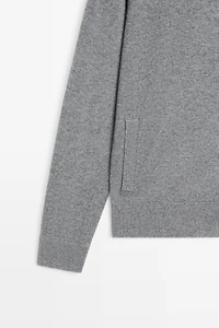 100% cashmere zip-up knit cardigan