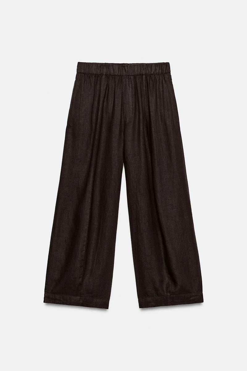 100% LINEN BARREL PANTS ZW COLLECTION
