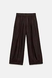 100% LINEN BARREL PANTS ZW COLLECTION