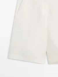 Long linen Bermuda shorts