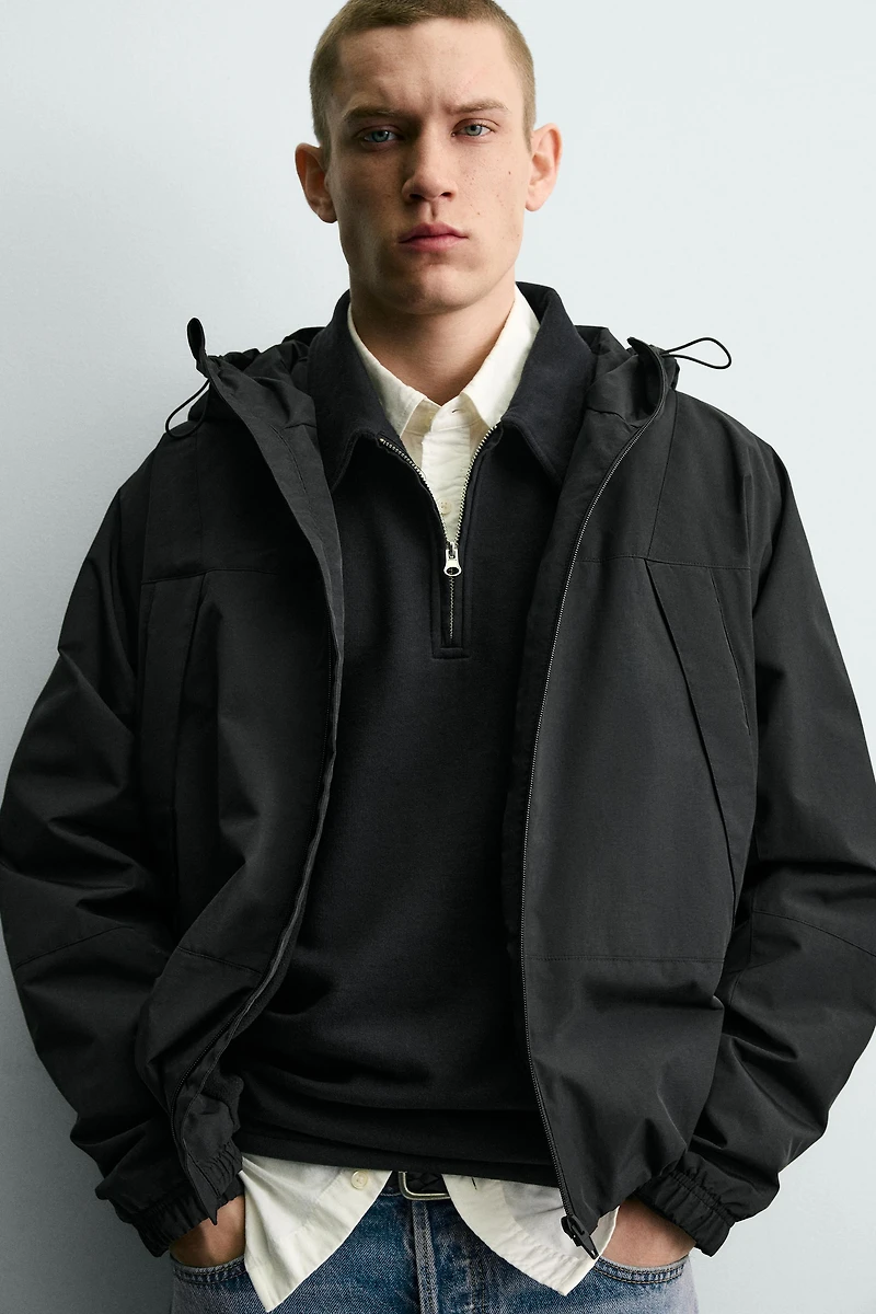 WATER REPELLENT TECHNICAL JACKET WITH FLEECE