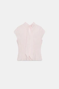 POPLIN TOP WITH TIE OPENING
