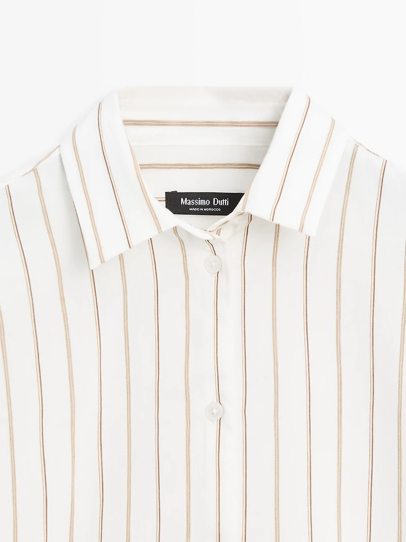 Flowing tricolor striped shirt