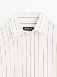 Flowing tricolor striped shirt