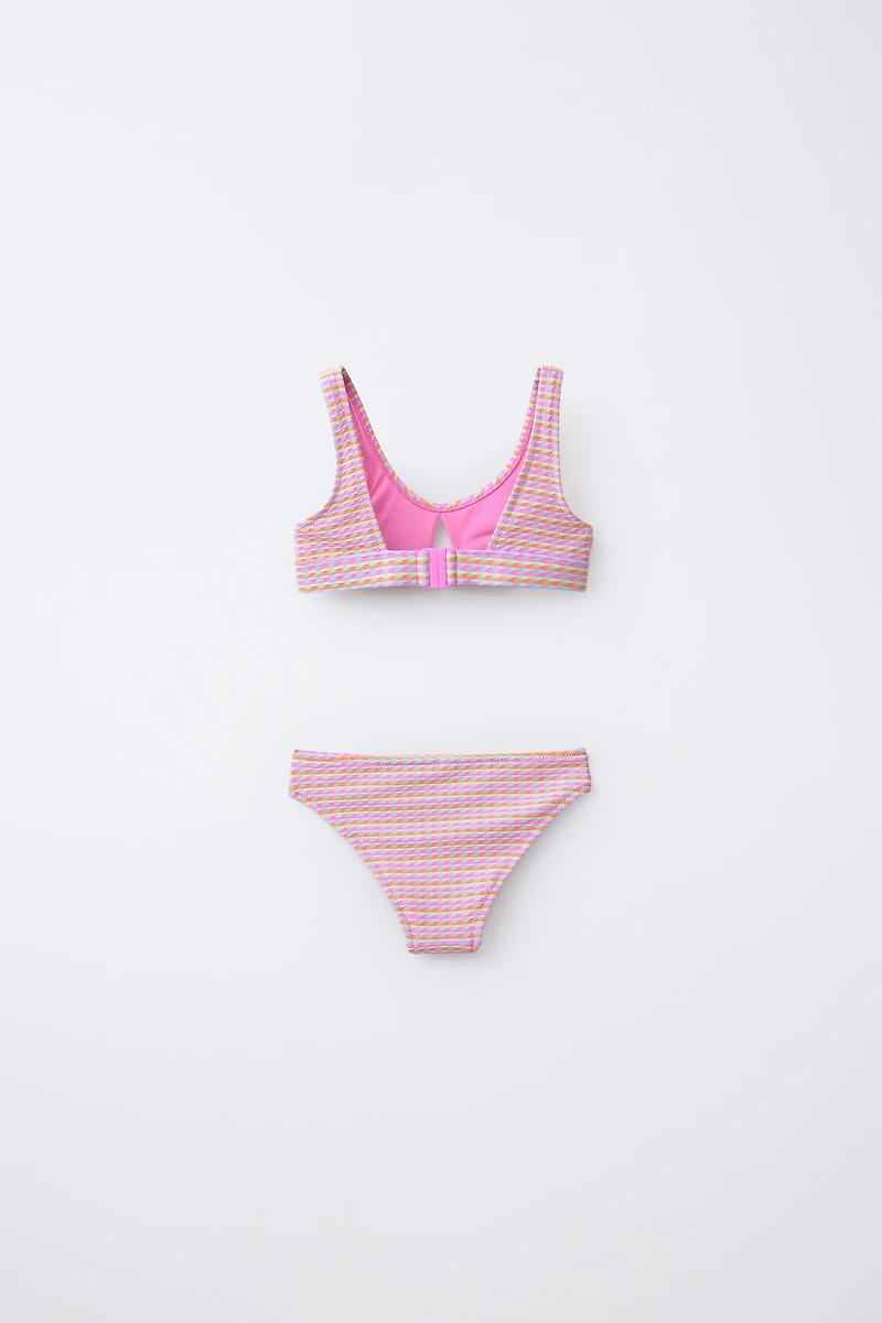 6-14 ANS/ BIKINI RAYURES STRUCTURÉ