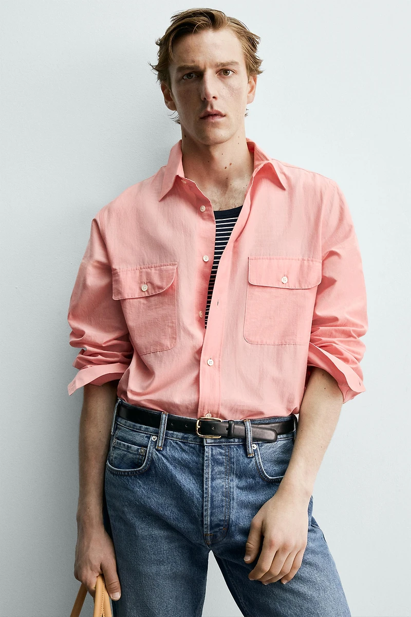 REGULAR FIT FLOWY SHIRT WITH POCKETS AARON LEVINE X ZARA