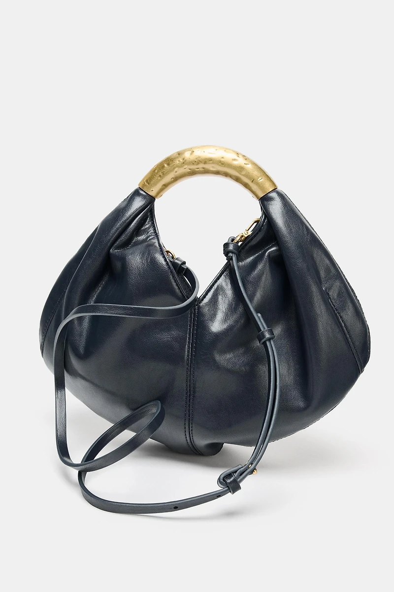METAL HANDLE HANDBAG