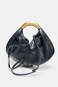 METAL HANDLE HANDBAG
