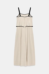 LINEN BLEND MIDI DRESS