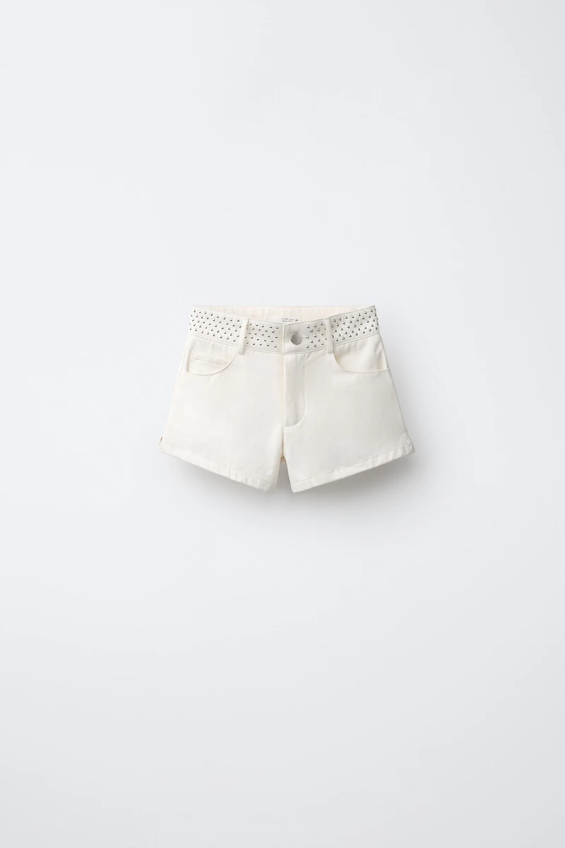 STUD AND STAR DETAIL SHORTS