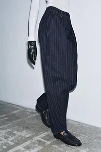 ZW COLLECTION MID-RISE STRIPED BALLOON JEANS