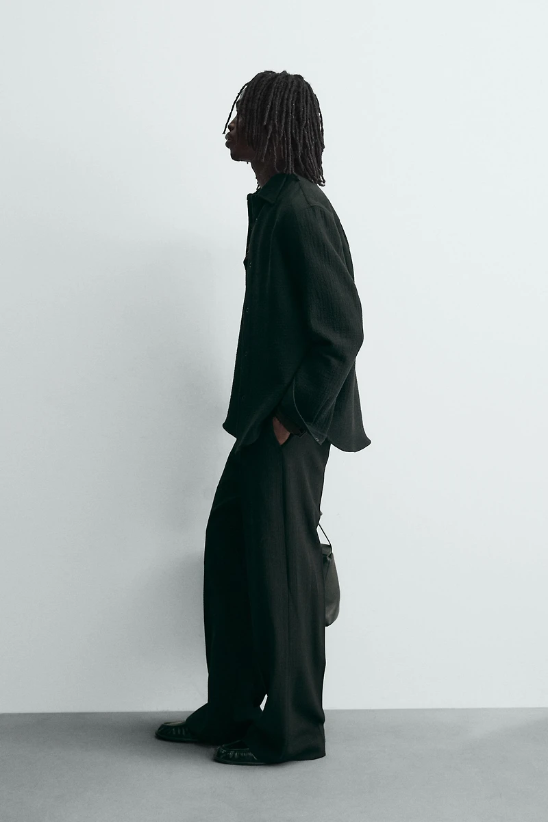 RELAXED FIT TEXTURED OVERSHIRT