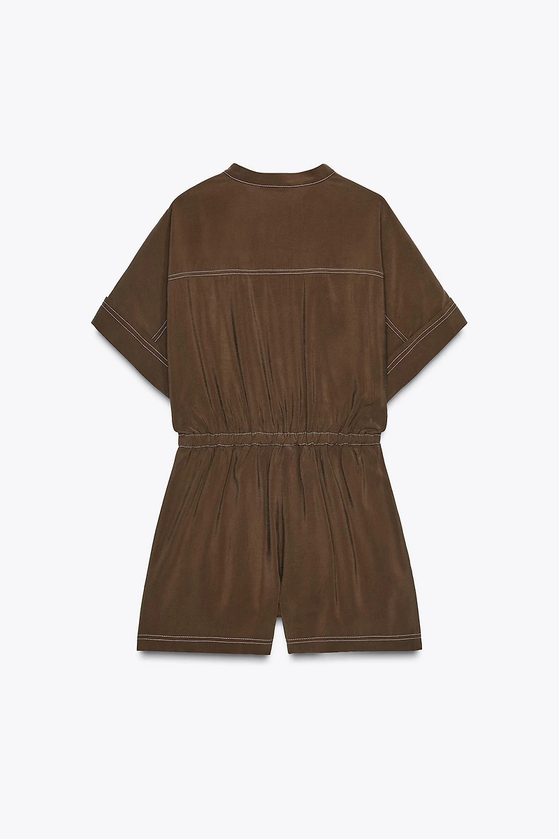 SHORT JUMPSUIT WITH TOPSTITCHING