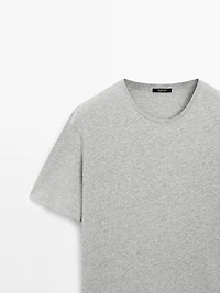 T-shirt chiné lin et coton
