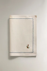 SET DE TABLE COTON BRODÉ LAPIN