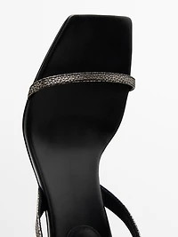 Printed heeled strappy sandals