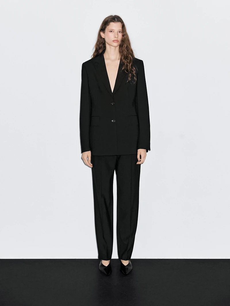 Crepe cigarette fit trousers
