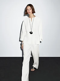 Pantalon de tailleur droit 100 % lin