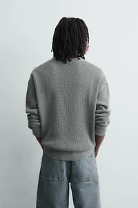 WASHED RIBBED TEXTURED JUMPER