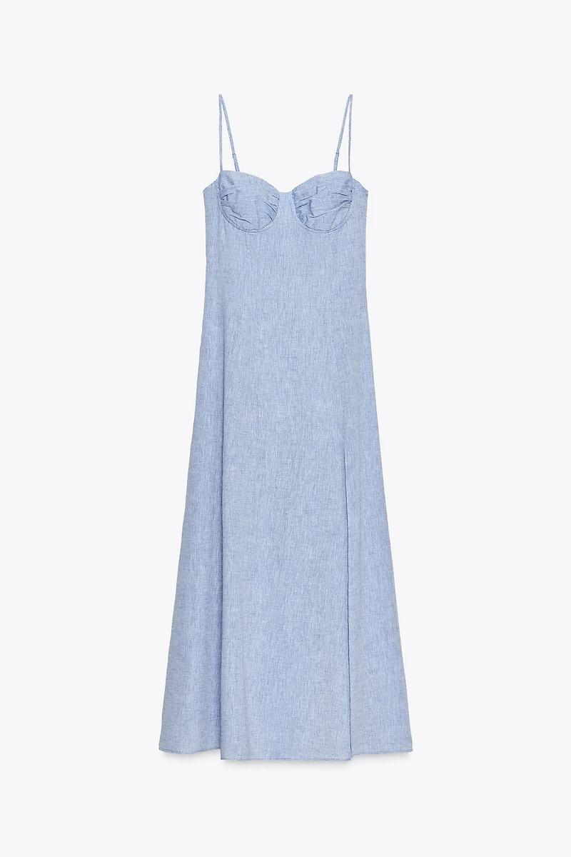 LINEN MIDI CORSET DRESS