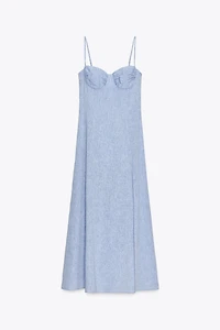 LINEN MIDI CORSET DRESS