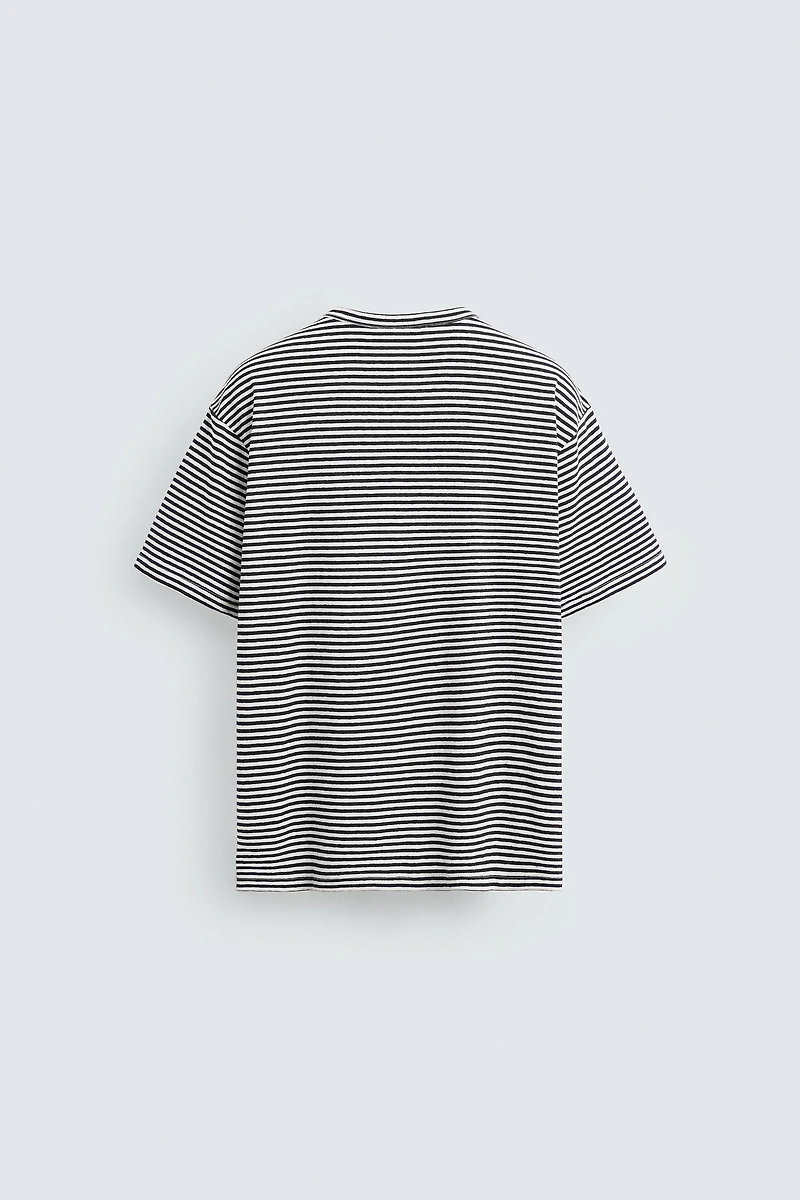 T-SHIRT COTON ET LIN RAYÉ