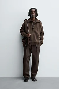 QUARTER-ZIP RIB SWEATSHIRT