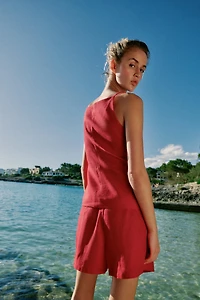 LINEN PLEATED SHORTS