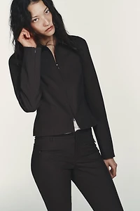 STRIPED ZIPPER JACKET