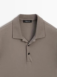 Cotton blend short sleeve polo shirt