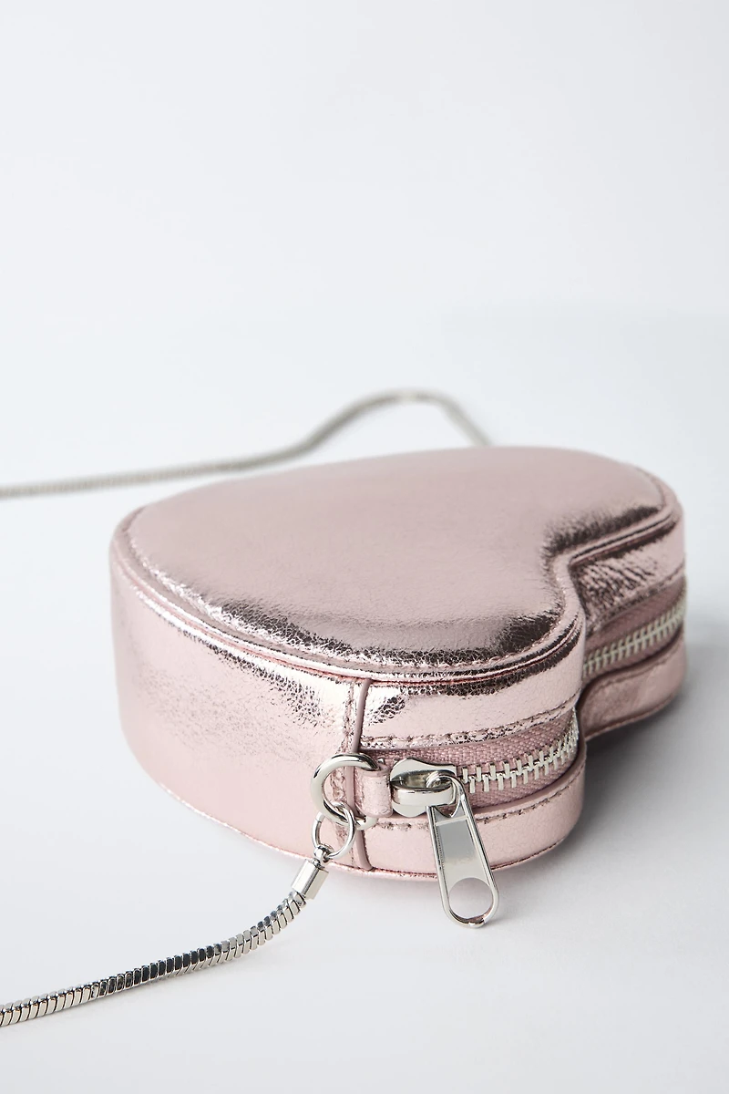 SAC BANDOULIÈRE CŒUR MÉTALLISÉ