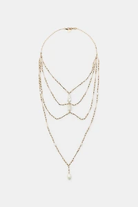MIXED PEARL CASCADE NECKLACE