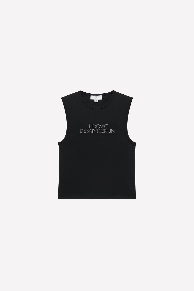 RHINESTONE LOGO TANK TOP LUDOVIC DE SAINT SERNIN x ZARA