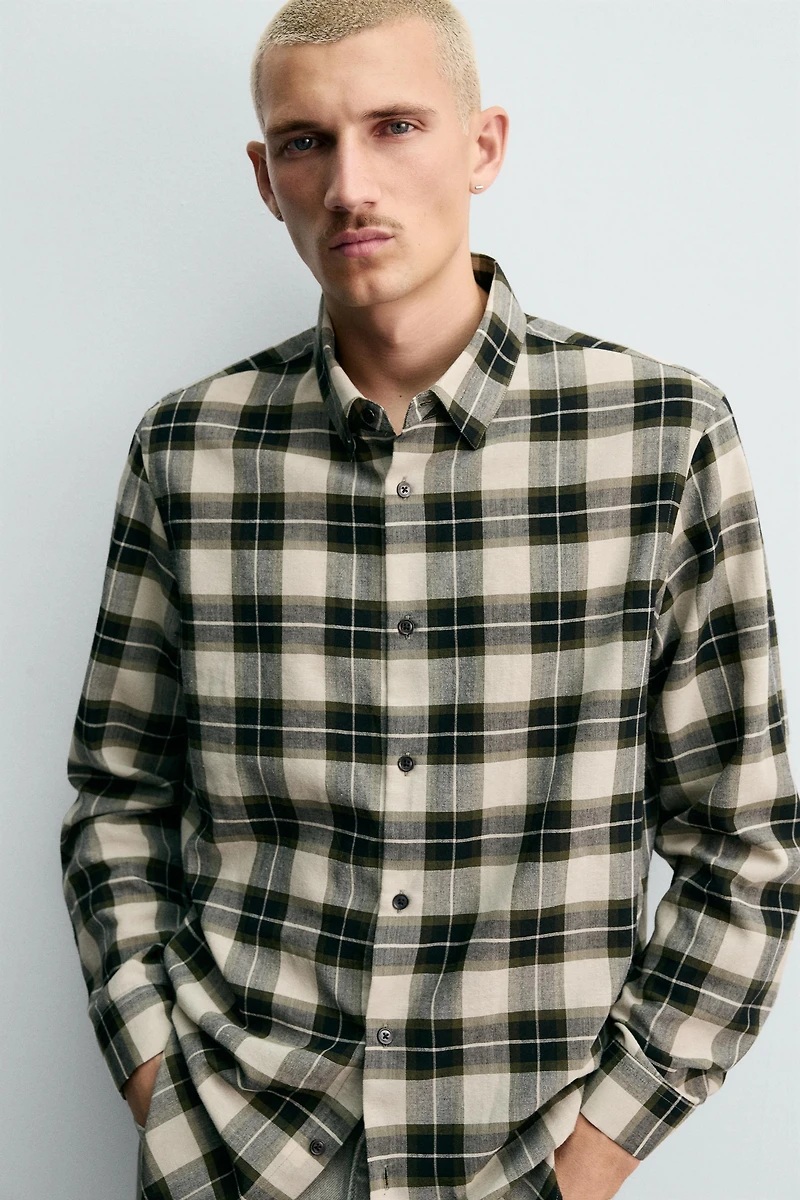 PLAID WOOL BLEND SHIRT