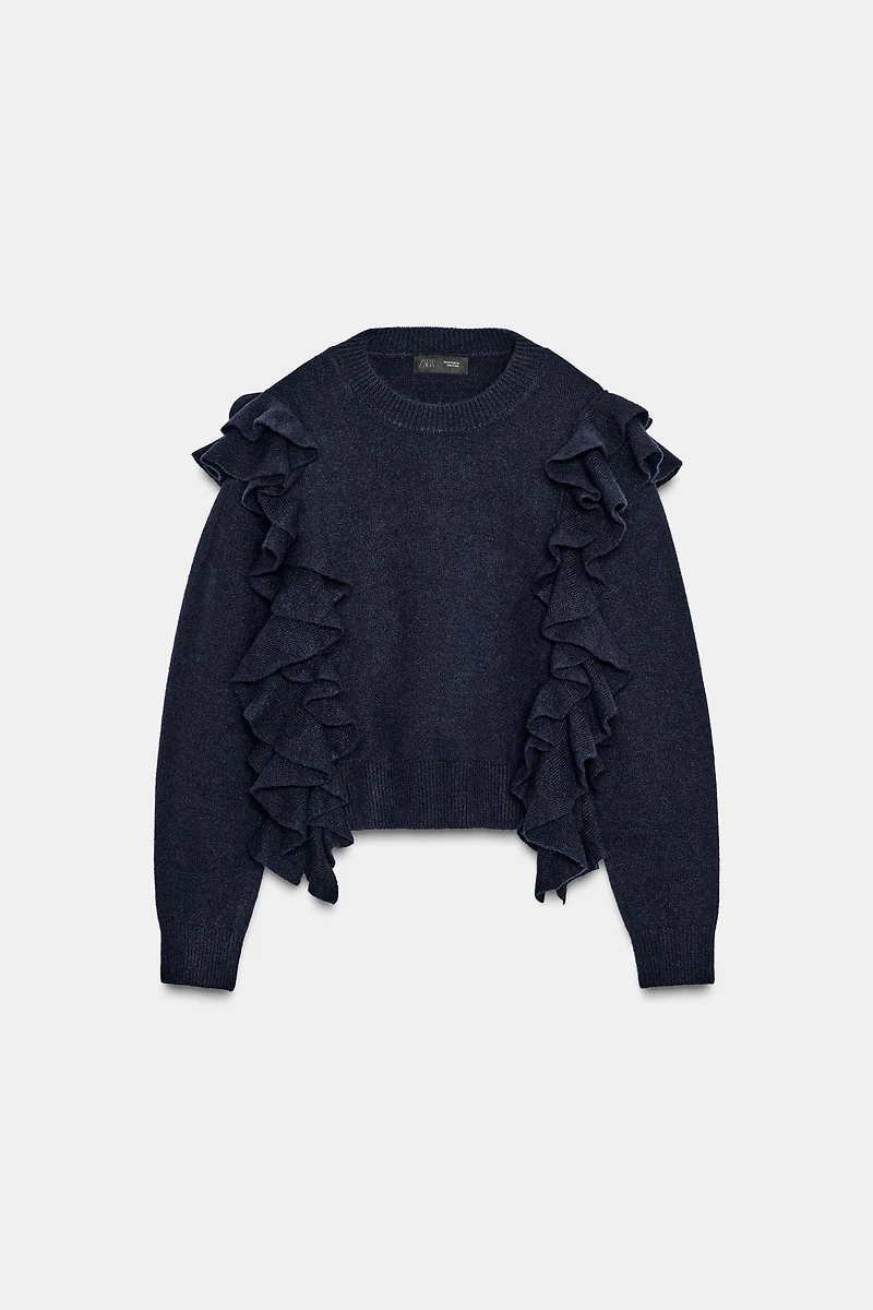 PULL EN MAILLE À VOLANTS