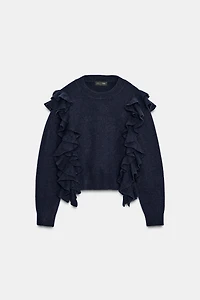 PULL EN MAILLE À VOLANTS