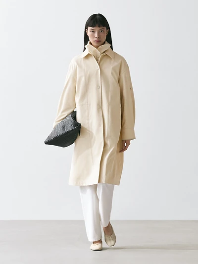 Cotton trench coat with roll-up sleeves