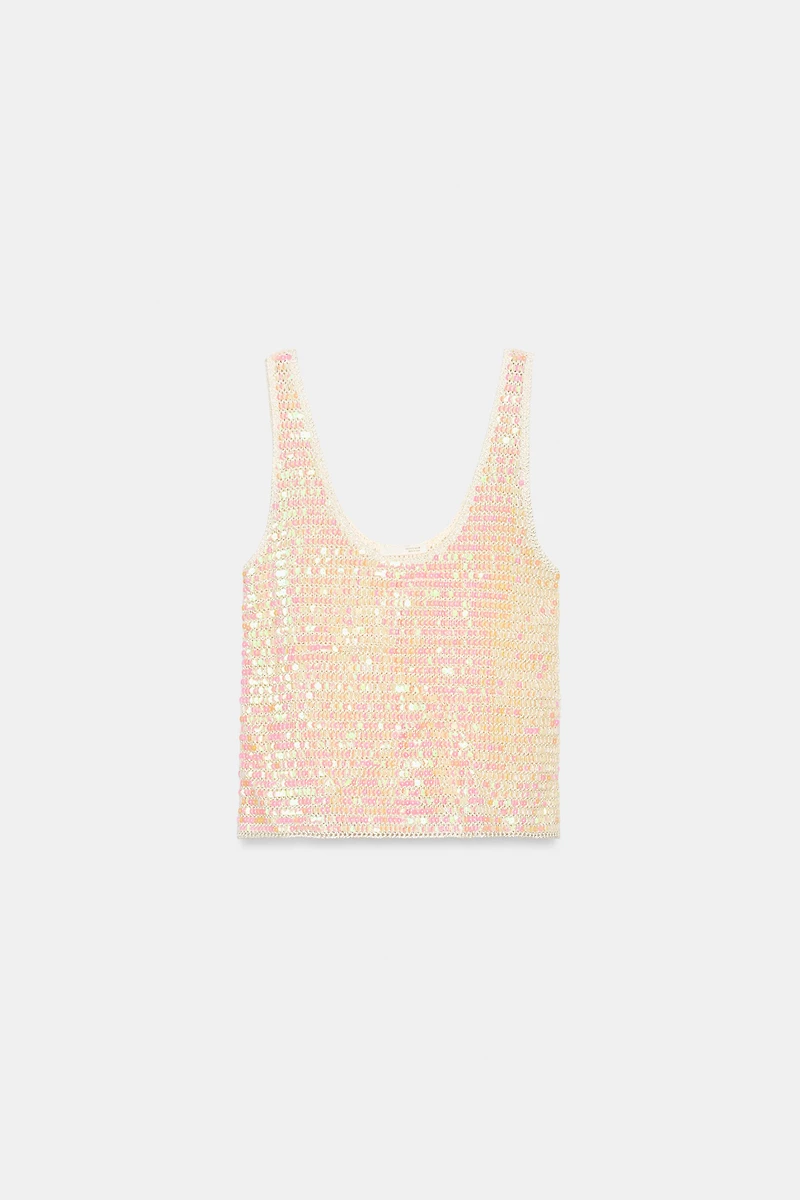 SEQUIN STRAP TOP
