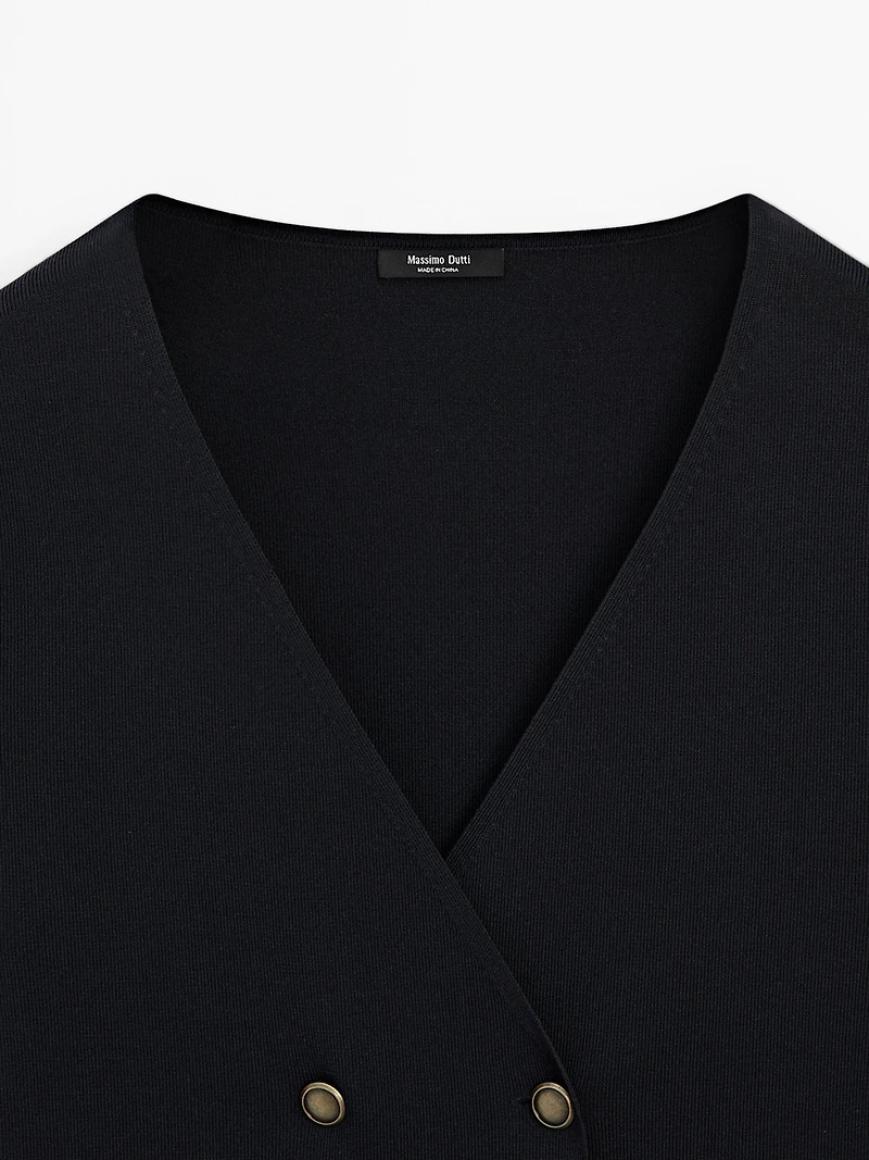 Short sleeve V-neck cardigan