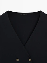 Short sleeve V-neck cardigan