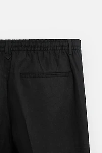 100% LINEN REGULAR FIT PANTS