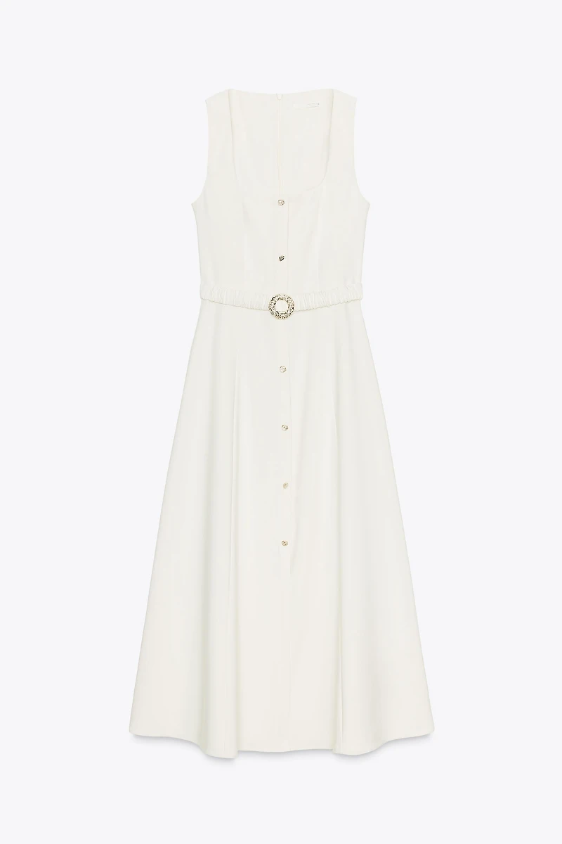 MIDI BELTED DRESS
