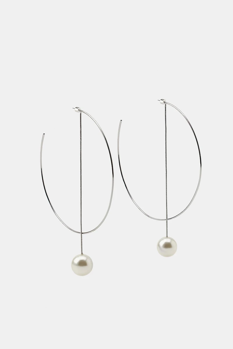 MAXI PEARL HOOP EARRINGS