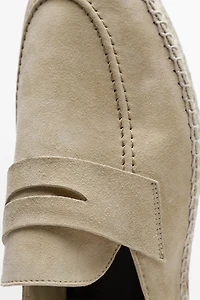 Suede penny strap espadrilles