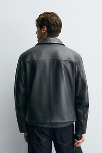 BOXY FIT LEATHER JACKET