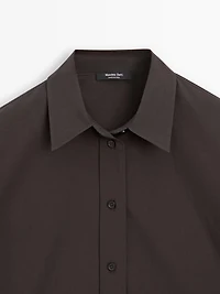 Long 100% cotton poplin shirt