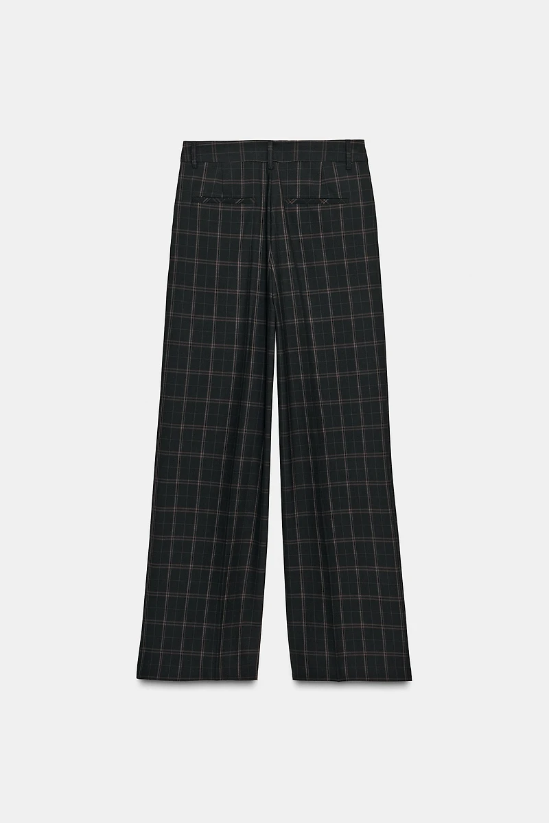 HIGH-WAISTED PLAID PANTS